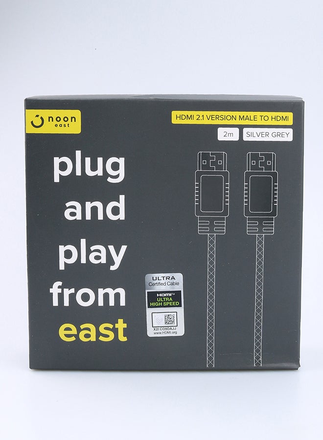 HDMI Male To HDMI Male 2.1V Cable Grey/Silver
