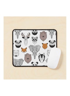 Friendly Geometric Animals Background And And Taupe Animals Mouse Pad Multicolour