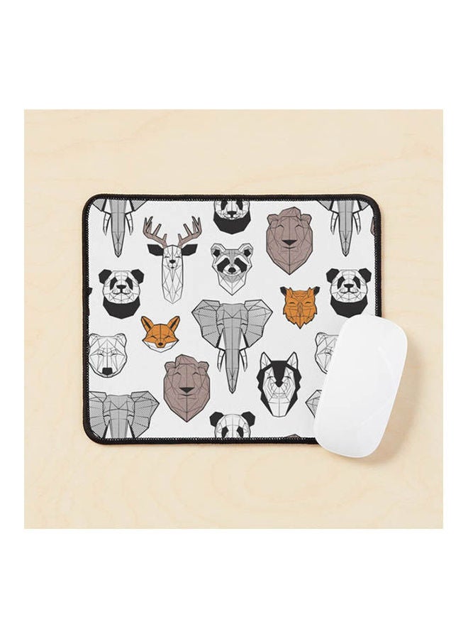 Generic - Friendly Geometric Animals Background And And Taupe Animals Mouse Pad Multicolour - Image 1