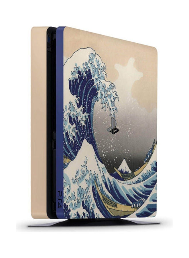 غطاء لاصق بتصميم عبارة "Great Wave Off Kanagawa" من هوكوساي لجهاز بلايستيشن 4 سليم