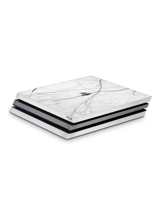 غلاف حماية لاصق لجهاز الألعاب بلايستيشن 4 برو بتصميم رخامي