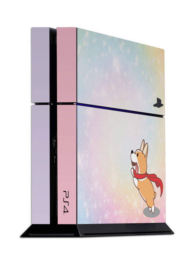 Cute Corgi Pup Pastel Swirl Skin For PlayStation 4