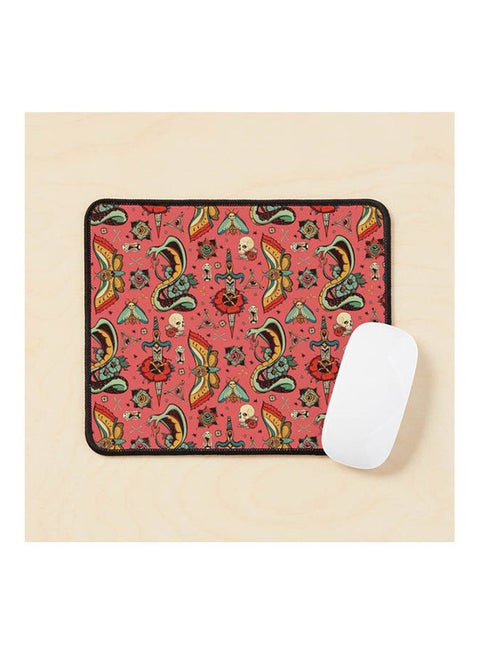 Flash Tattoo Pattern Mouse Pad Multicolour