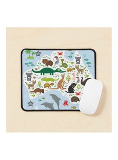 Australian Animal Map And Ocean Echidna Platypus  Mouse Pad Multicolour
