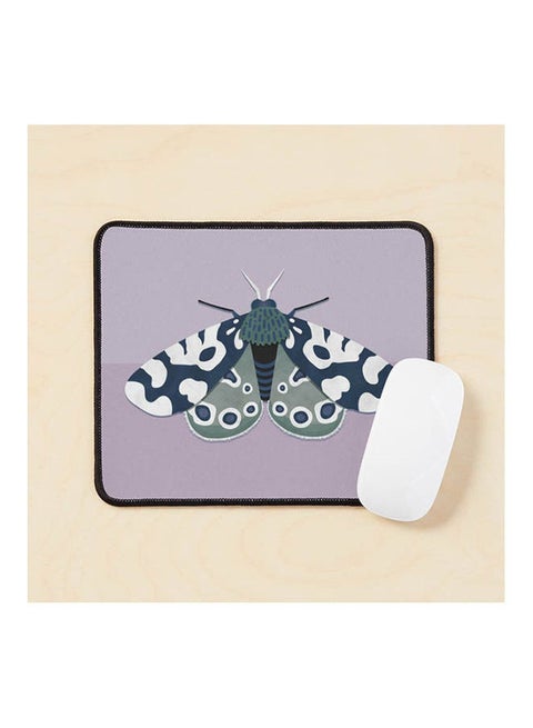 Mod Moths Navy And Lilac Mouse Pad Multicolour
