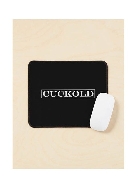 Cuckold Text White Color Mouse Pad Multicolour