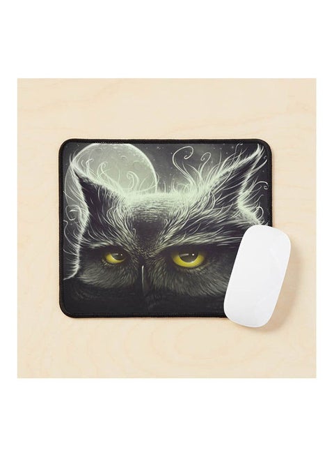 Owl And The Moon Mouse Pad Multicolour