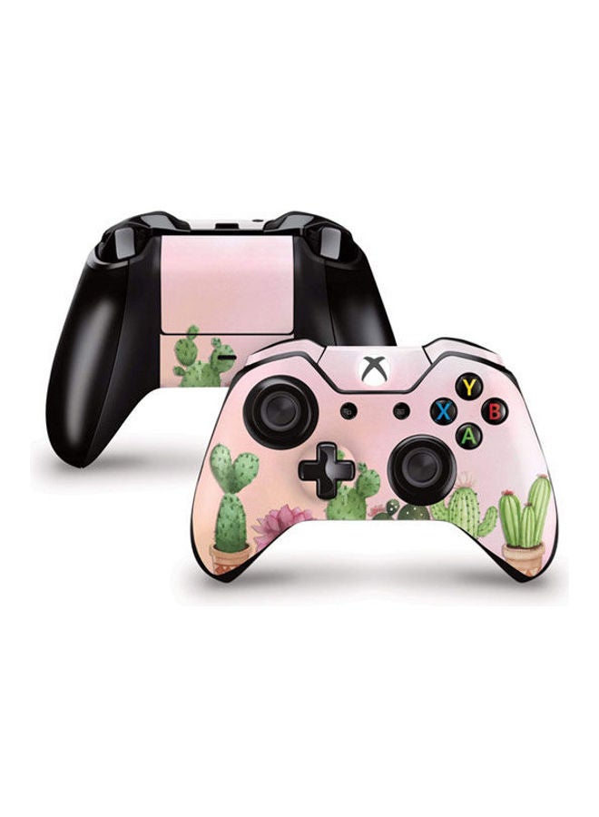 غطاء لاصق بتصميم صبار بألوان مائية لذراع تحكم إكس بوكس ون