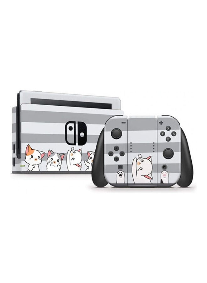 غطاء حماية لاصق بتصميم قطط صغيرة لطيفة ملائم لجهاز نينتندو سويتش