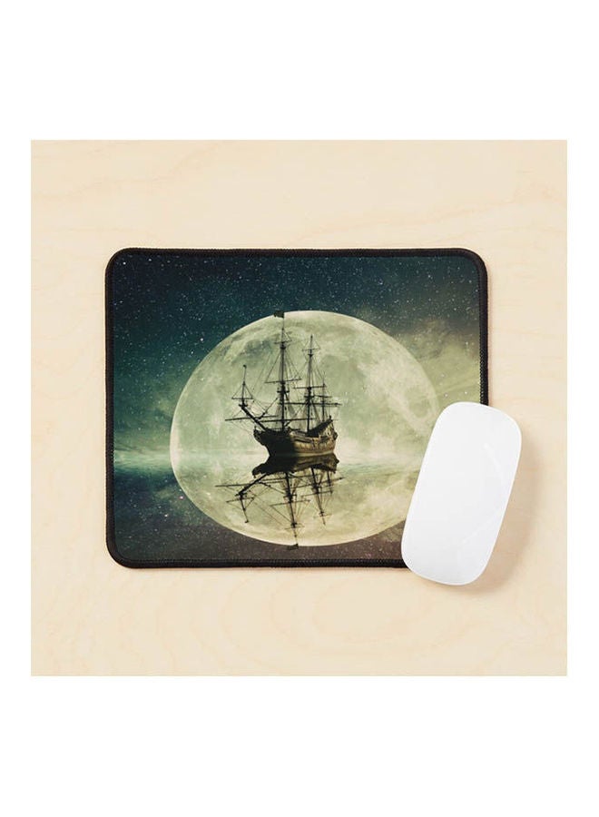 Full Moon Ghost Ship Mouse Pad Multicolour