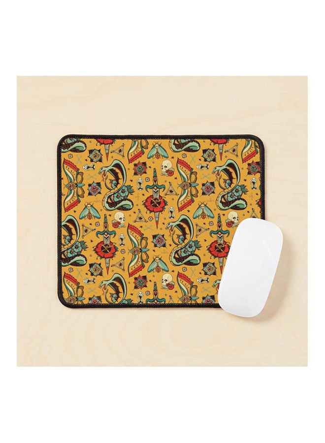 Splash Tattoo Pattern Mouse Pad Multicolour 