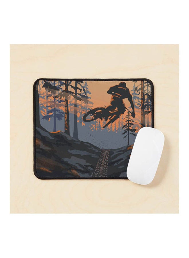 Generic Retro Styled Mountain Biking Dirt Jumper Sunset Mouse Pad Multicolour 