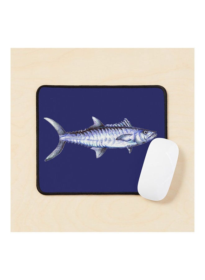 Kingfish King Mackerel Pen And Ink Drawing Mouse Pad Multicolour