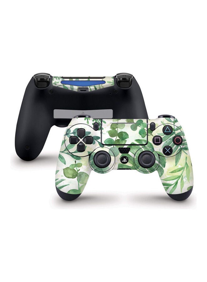 غطاء لاصق بطبعة أوراق شجر بألوان مائية لذراع تحكم جهاز الألعاب بلايستيشن 4