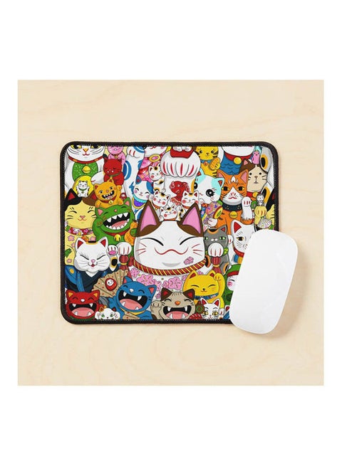 Maneki Neko Lucky Cat Collection Mouse Pad Multicolour