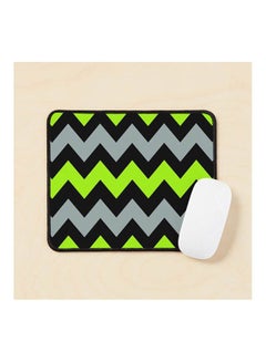 Chevron Pattern In Black Citrus Lime And Greige Mouse Pad Multicolour