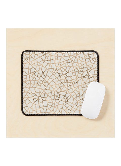 Geometric Cracks Pattern Mouse Pad Gold