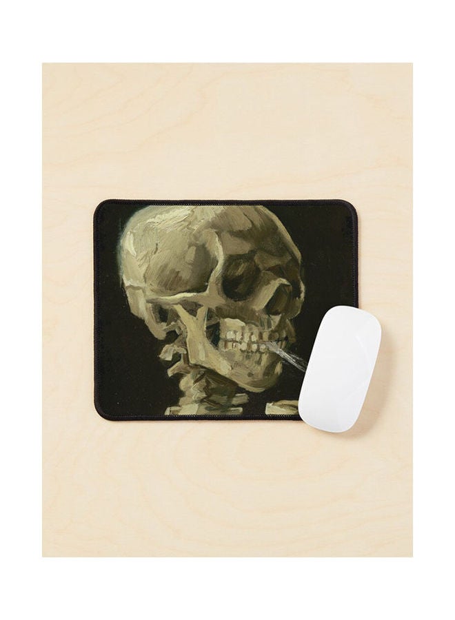 Skull Of A Skeleton With A Burning Cigarette Vincent Van Gogh Mouse Pad Multicolour