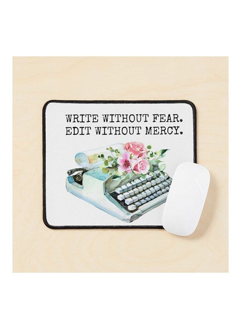 Write Without Fear Edit Without Mercy Vintage Typewriter Mouse Pad Multicolour