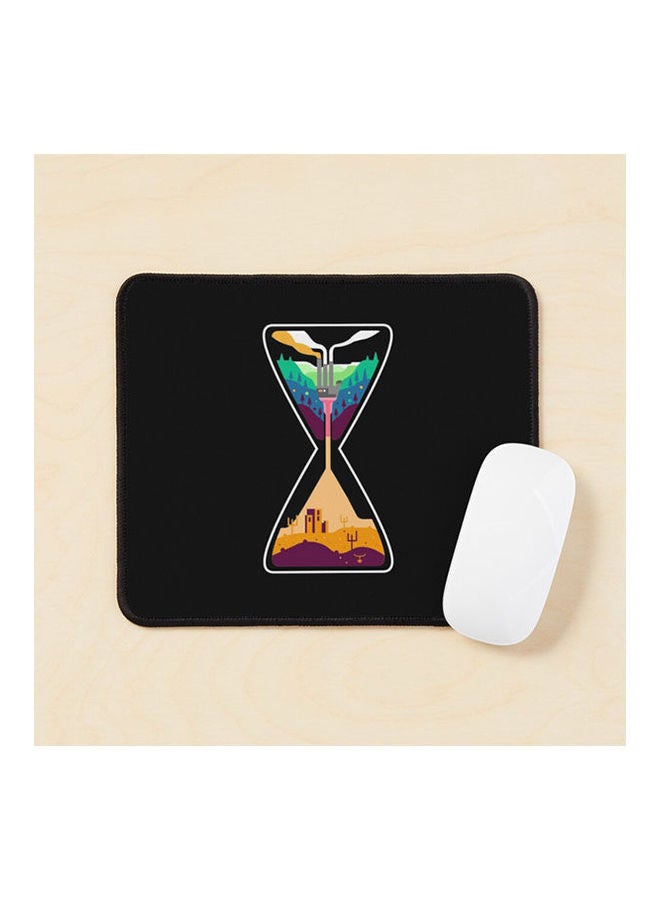 Sand Clock With Nature Landscape To Protect Earth Against Global Warming Mouse Pad Multicolour