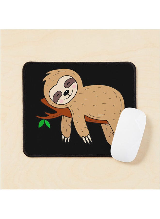 Funny Sloth On Tree Mouse Pad Multicolour