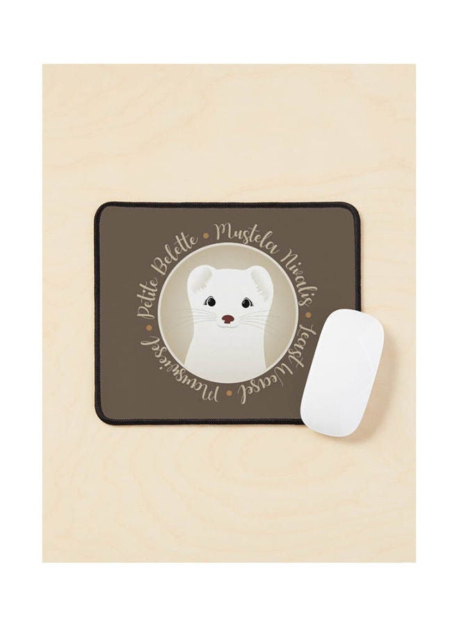 لوحة ماوس بطباعة عبارة "Petite Belette" متعددة الألوان