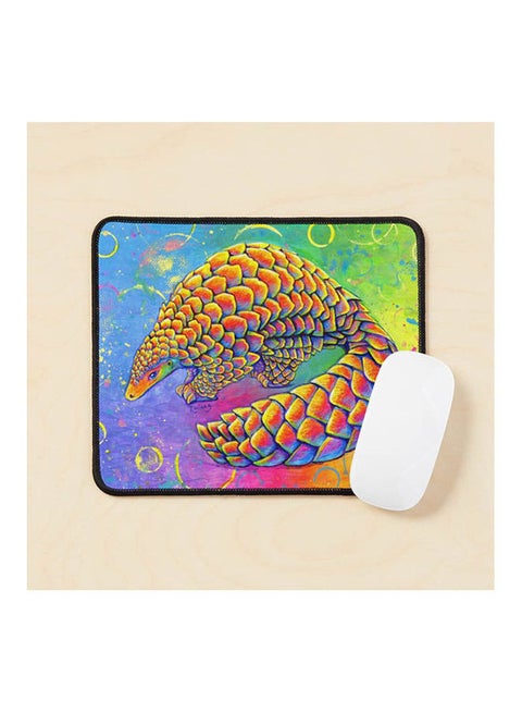 Psychedelic Rainbow Pangolin Mouse Pad Multicolour