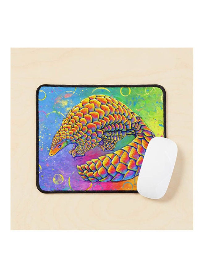 Generic - Psychedelic Rainbow Pangolin Mouse Pad Multicolour - Image 1