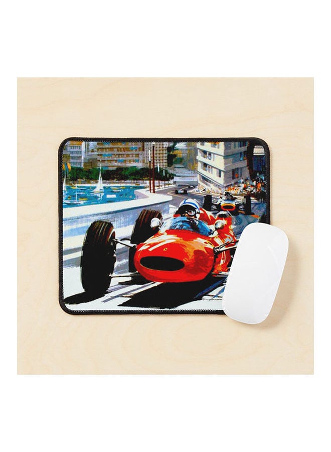 Monaco Grand Prix Vintage Auto Racing Print Mouse Pad Multicolour 