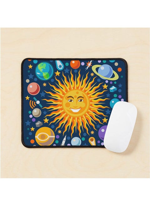 Solar System Smiling Sun Universe Mouse Pad Multicolour