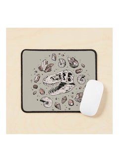 Geo Rex Vortex  Quartz Dinosaur Skull Fossil Art Mouse Pad Multicolour