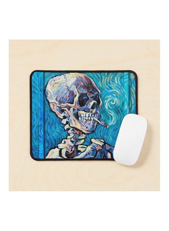 Van Gogh S Smoking Skeleton Mouse Pad Multicolour 