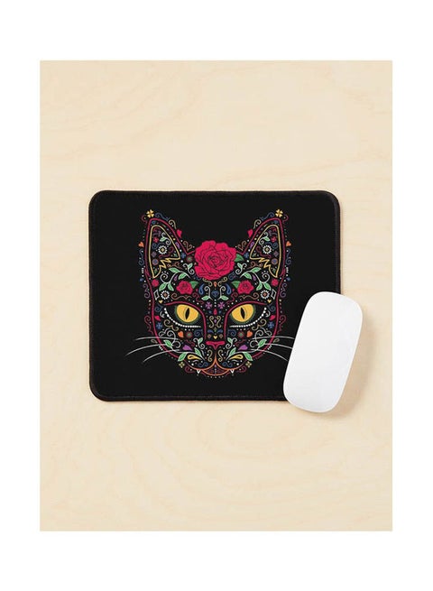 Day Of The Dead Kitty Cat Sugar Skull Mouse Pad Multicolour