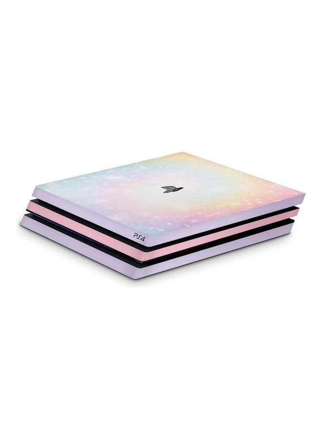 غلاف حماية لاصق ملائم لجهاز الألعاب بلايستيشن 4 برو بتصميم دوامة بألوان الباستل