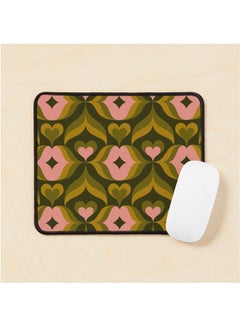 Generic Retro Kisses Olive Pink Mouse Pad Multicolour 