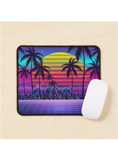 Radiant Sunset Synthwave Mouse Pad Multicolour