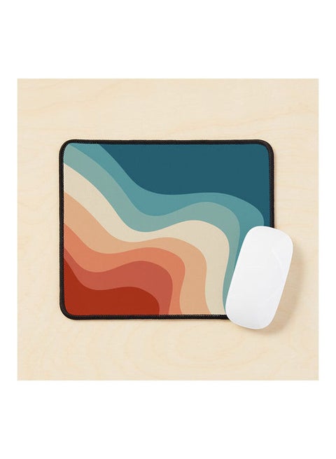 Retro Style Waves Mouse Pad Multicolour