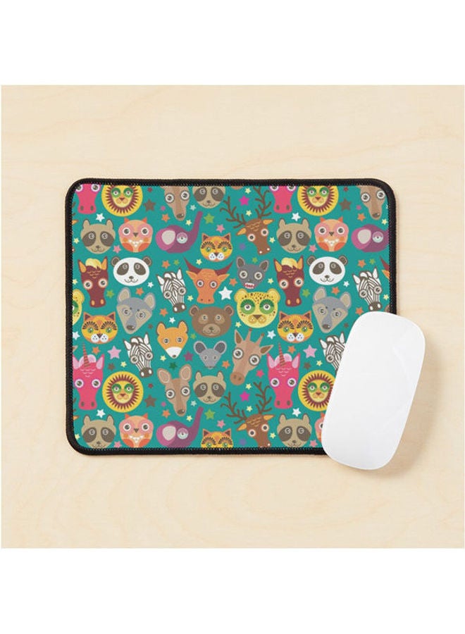 Funny Animals Muzzle Lion Kangaroo Horse Bear Mouse Raccoon Mouse Pad Multicolour 