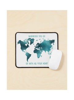 Wherever You Go World Map Mouse Pad Multicolour