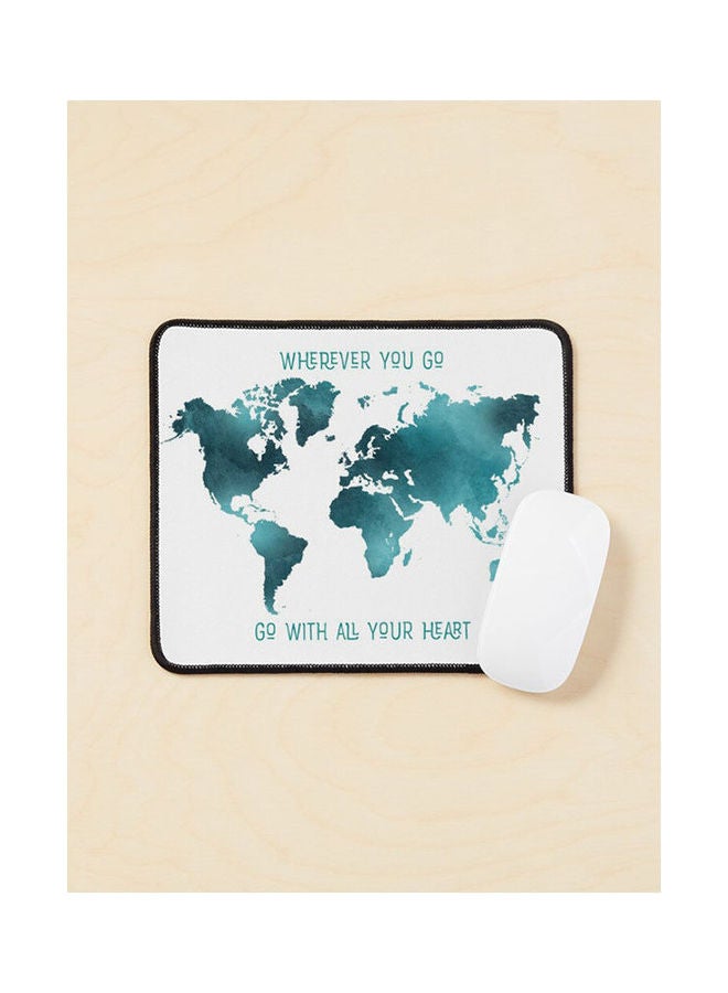 Generic - Wherever You Go World Map Mouse Pad Multicolour - Image 1