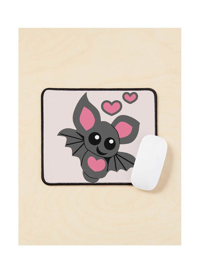 Cute Baby Bat Pink Mouse Pad Multicolour