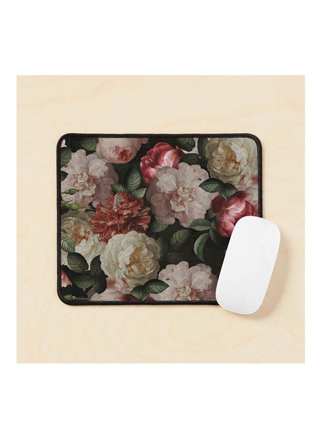 Generic Antique Jan Davidsz De Heem Lush Roses Flowers On Black Pattern Mouse Pad Multicolour 