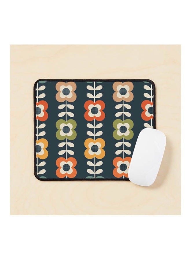 Generic - Mod Flowers In Retro Colors On Charcoal Mouse Pad Multicolour - Image 1