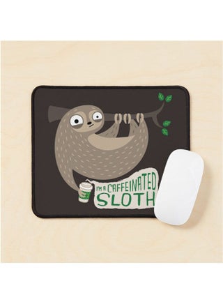 Caffeinated Sloth Mouse Pad Multicolour - v1643475626/N52505321A_1