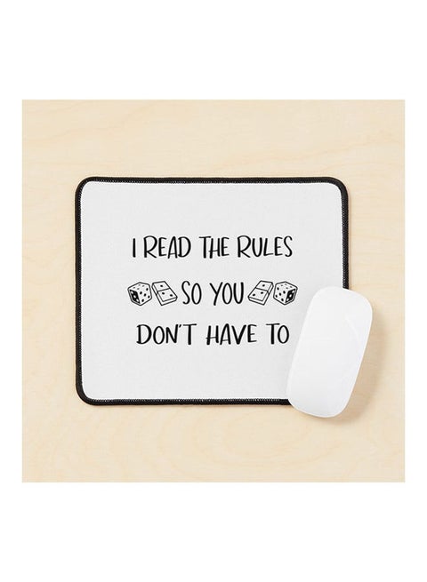 I Read The Rules So You Don T Have To Mouse Pad Multicolour