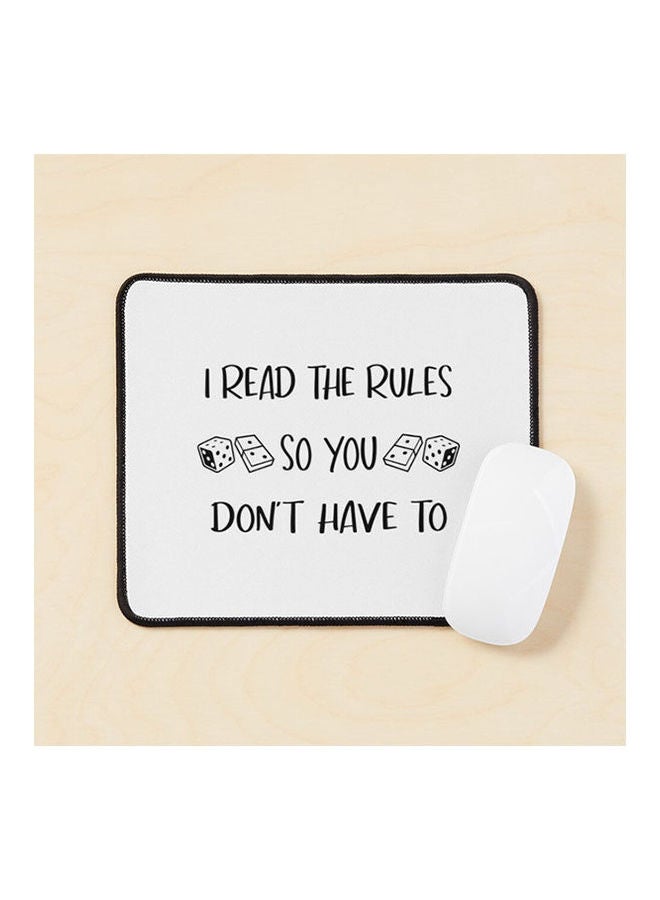 I Read The Rules So You Don T Have To Mouse Pad Multicolour