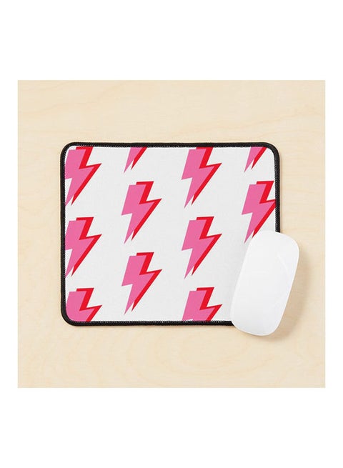 Pink And Red Lightning Mouse Pad Multicolour