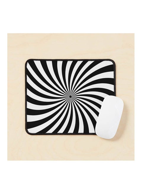 Retro 60S Black And White Spiral Mouse Pad Multicolour