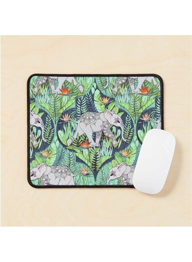 Little Elephant On A Jungle Adventure Faded Vintage Version Mouse Pad Multicolour