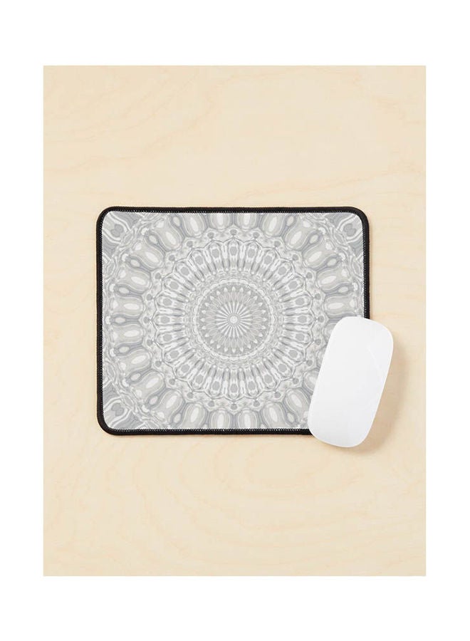 Gray Taupe And White Mandala Mouse Pad Multicolour